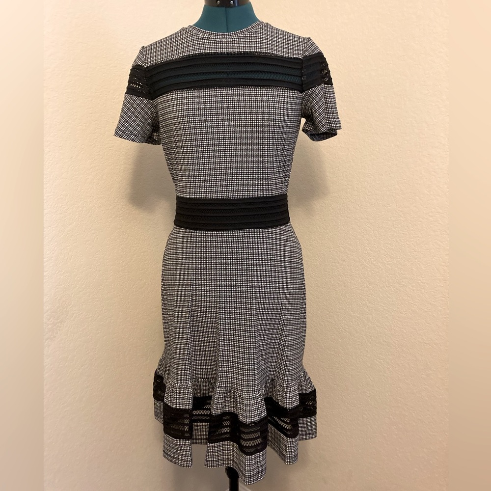 Michael Kors Black and White Midi Dress